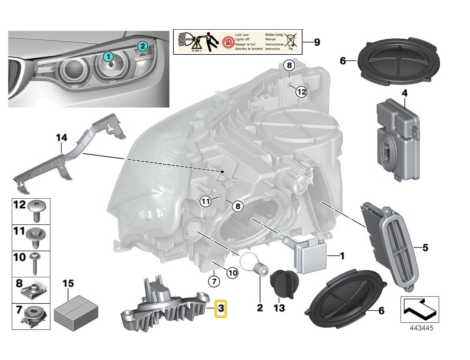 NEW OE LED DAYTIME RUNNING LIGHT MODULE BMW 3 F30 F31 F34 GT 7398766 - 63117398766 - 3